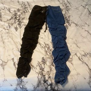 Fashion Nova Half/Half ruffled Jeggings -LX